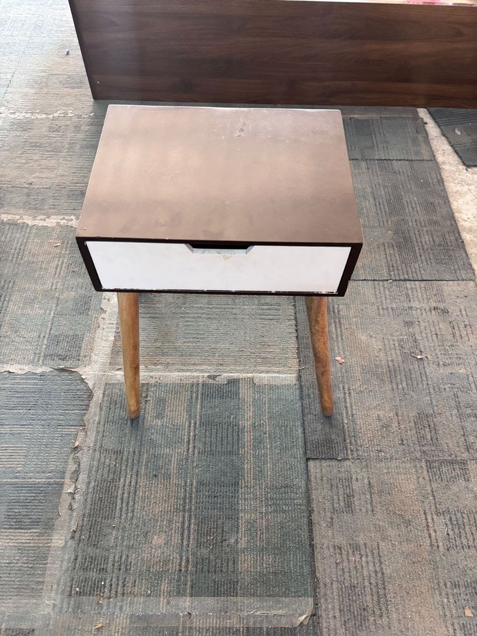 Modern Wooden Bedside Table with Drawer - Image 2