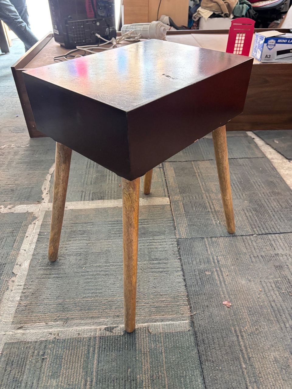 Modern Wooden Bedside Table with Drawer - Image 5