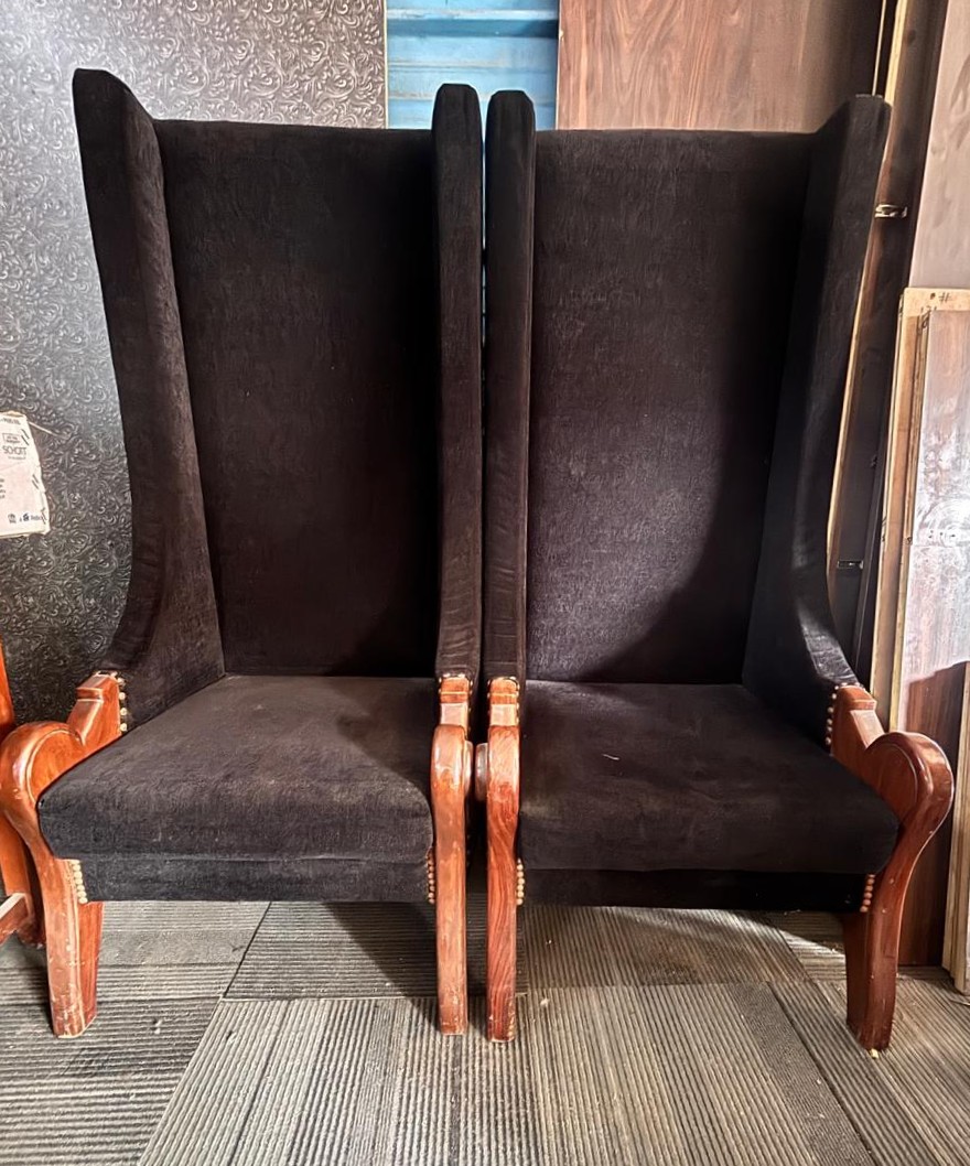 Crown High-Back Accent Chair (Teak Wood) - Image 3