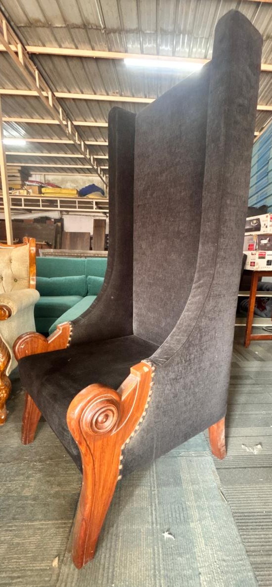 Crown High-Back Accent Chair (Teak Wood) - Image 4