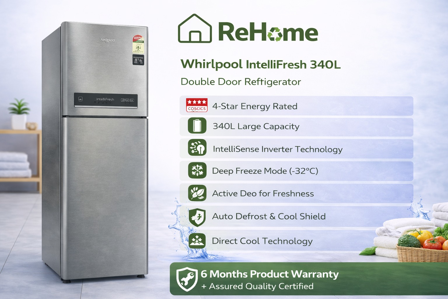 Whirlpool IntelliFresh Double Door Refrigerator - Image 2