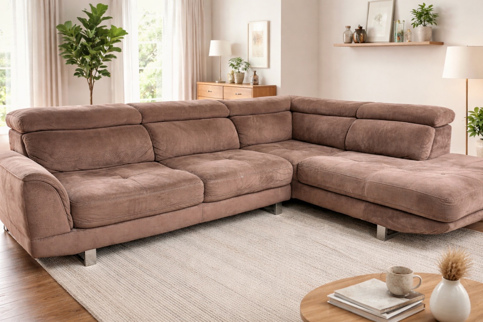 Premium L-Shape Fabric Sofa with Chaise