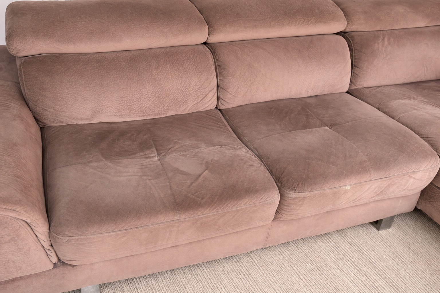 Premium L-Shape Fabric Sofa with Chaise - Image 2