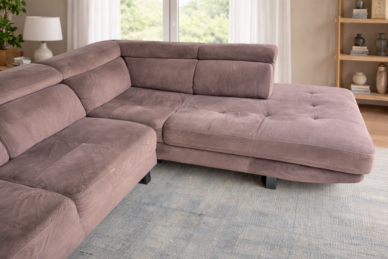 Premium L-Shape Fabric Sofa with Chaise - Image 3