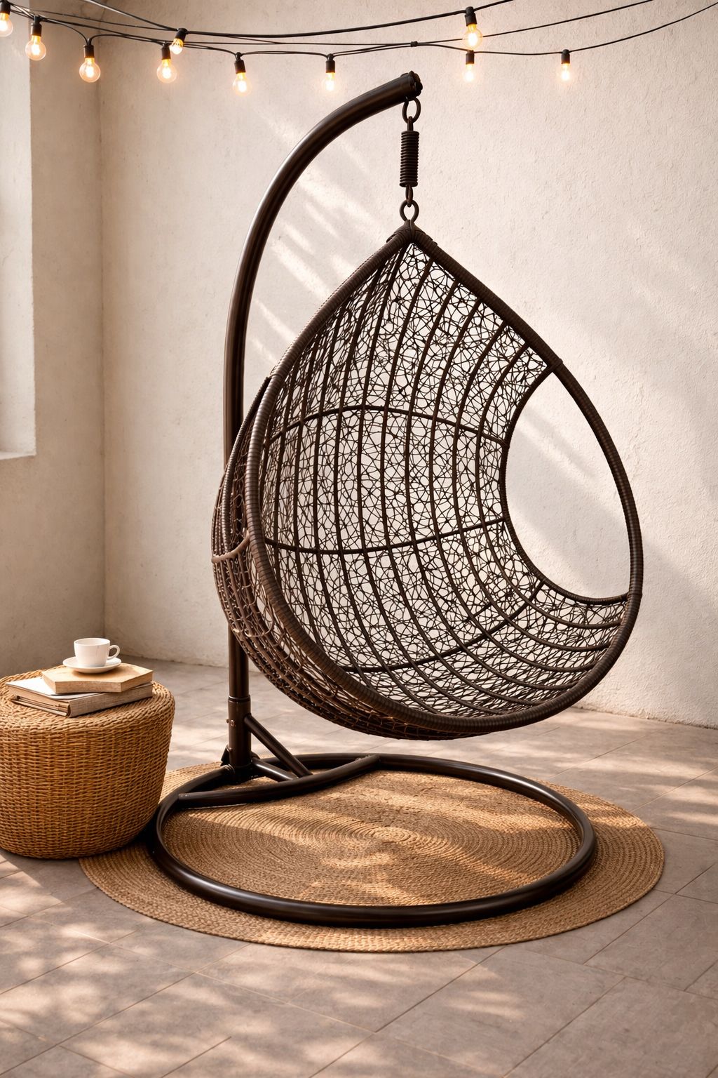Luxury Hanging Egg Swing Chair with Metal Stand